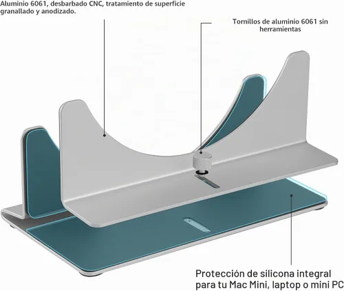 Vista 2 de Soporte ajustable para Mac mini para M3 y versiones anteriores Plata - M3 y anteriores