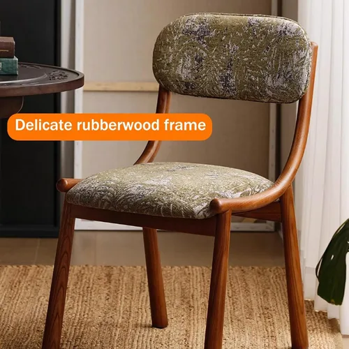 Vista 4 de Rustic Fabric Dining Room Chairs, Kitchen Chair with Backrest, Dining Chairs Lobby Chair Set for French Country Farmhouse Kitchen Home