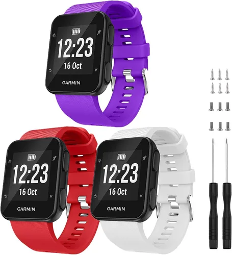 Vista 27 de GVFM banda compatible con Garmin Forerunner 35, silicona suave correa de repuesto para reloj inteligente Garmin Forerunner 35, se ajusta a muñeca