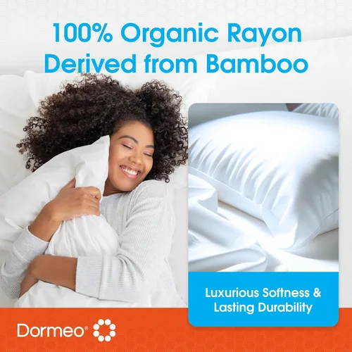 Vista 3 de Dormeo SnowTek - Juego de sábanas prémium para cama individual, lujosamente suave rayón de bambú refrescante, hipoalergénico, calidad de hotel