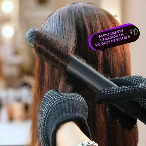 Vista 6 de Teenitor Guante resistente al calor con protuberancias de silicona para herramienta de plancha de cabello, guantes profesionales resistentes al Negro