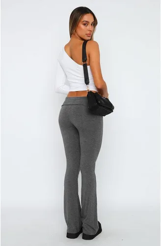Vista 5 de Leggings acampanados para mujer, cintura elástica doblada, pantalones de yoga para entrenamiento, pantalones casuales ajustados con corte de bota