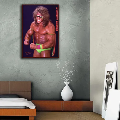 Vista 6 de Póster Ultimate Warrior de los años 80, superestrella de la lucha libre, clásico, retro, arte de pared, estética, decoración de habitación, pintura
