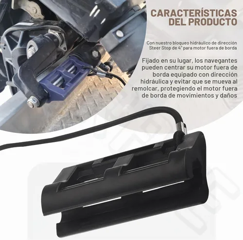 Vista 6 de Cerradura de dirección hidráulica fuera de borda de parada de dirección de 4" para bote bajo fuera de borda for Outboard Bass Boat Accessories