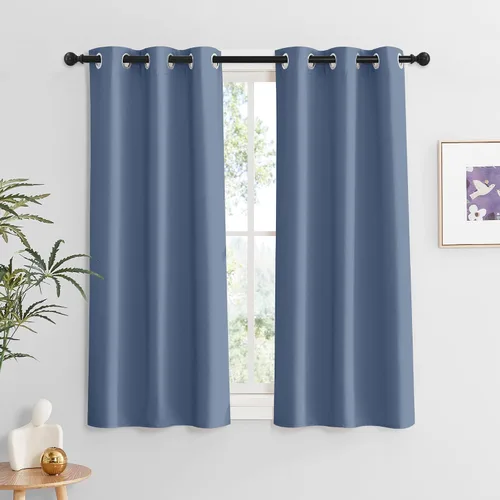 Vista 85 de RYB HOME - Cortinas para armario de 36 pulgadas, cortinas para oscurecer la habitación con ojales resistentes a la oxidación, cortinas de Aqua