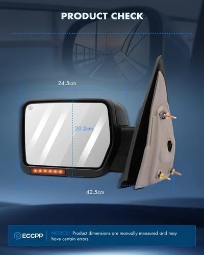 Vista 4 de ECCPP L+R Power - Espejos de remolque con calefacción, luces de señal de charco para Ford F150 2007-2014