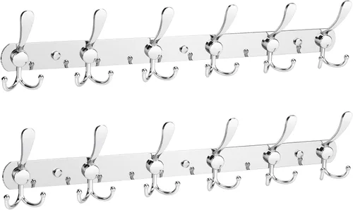 Vista 20 de YUNISS Perchero montado en la pared, 3 ganchos triangulares de acero inoxidable para abrigos, sombreros, batas, toallas en recibidor y entrada Negro