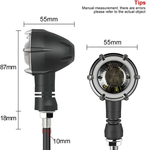 Vista 6 de surpassme 2 luces indicadoras LED de luz intermitente blanca y secuencia ámbar para motocicleta, luces de circulación diurna DRL Switchback Glow