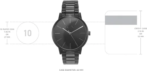 Vista 3 de Armani Exchange - Reloj de vestir de acero inoxidable para hombre