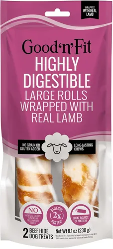 Vista 13 de Good n Fit - Rollos pequeños con sabor a hígado de pollo real, 6 unidades, masticables de cuero crudo altamente digeribles de larga duración