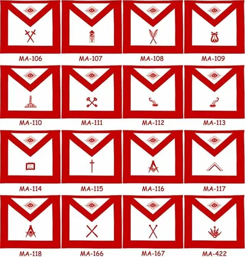 Vista 2 de Masonic Regalia Free Masons Masonic Scottish Rite - Delantales bordados - Juego de 12, Negro