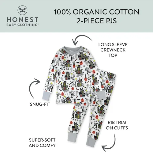 Vista 3 de HonestBaby Multipack 2-Piece Pajamas Sleepwear PJs 100% Organic Cotton for Infant Baby and Toddler Boys, Unisex