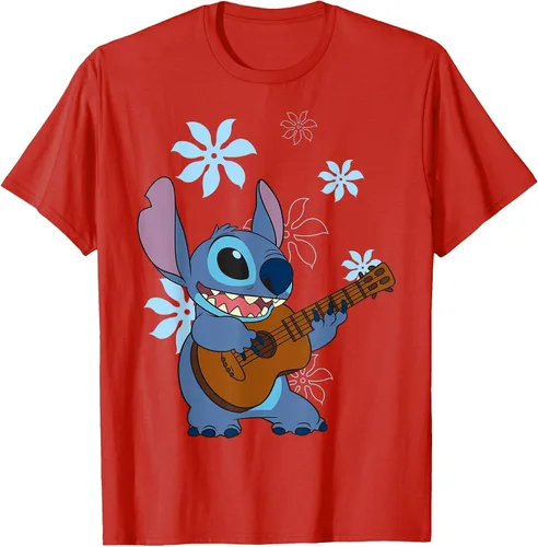 Vista 33 de Camiseta de danza floral Lilo & Stitch con ukelele para niñas Gris asfalto