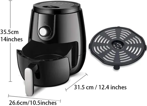 Vista 6 de Freidora de aire eléctrica, freidora de aire totalmente automática, sin aceite, freidora eléctrica multifunción, máquina de papas fritas de gran