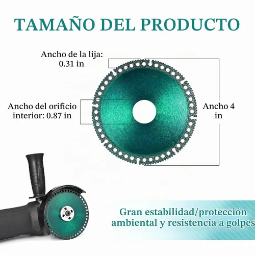 Vista 2 de 5 paquetes de discos indestructibles de 4 pulgadas para amoladora, disco indestructible 2.2 para amoladora angular 7/8" (modelo 100/115/125)