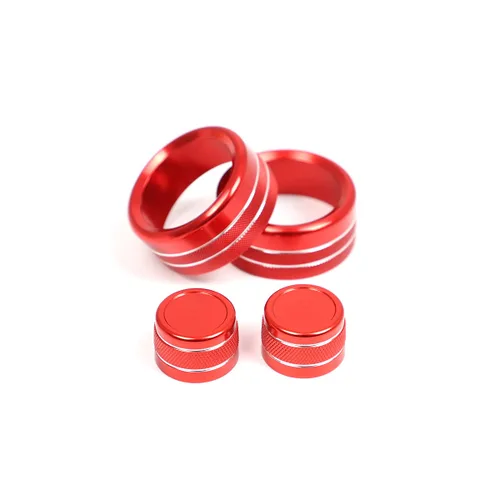 Vista 5 de Aleación de aluminio consola central de aire acondicionado Perillas Trim Car Accesorios para BMW Serie 3 E90 2005 2006 (rojo)