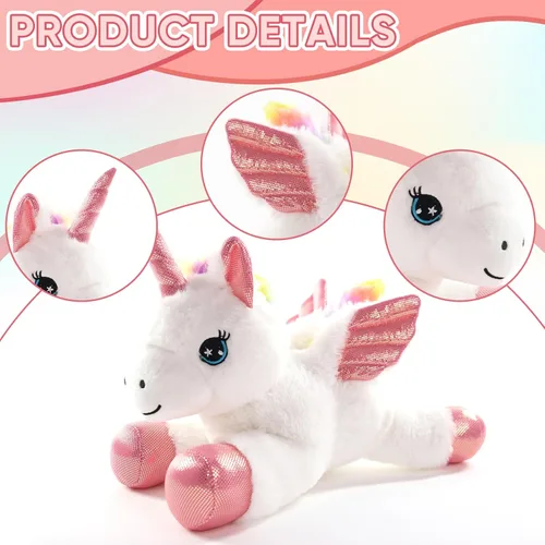 Vista 4 de Sew Butiful Unicornio de Peluche, 12 pulgadas/30 cm, Peluches Lindos para Niñas, Juego de Juguetes de Peluche de Unicornio para Cumpleaños, Juguetes