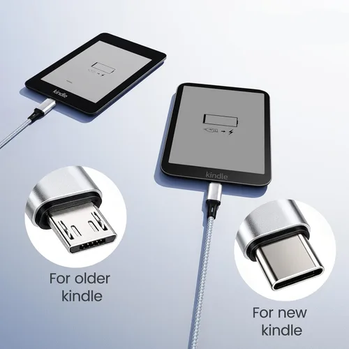 Vista 6 de Smays Cable de carga de 6 pies para Kindle Paperwhite de 11.ª generación, Kindle Oasis, Fire HD 10 y tabletas Fire, cable combinado micro USB
