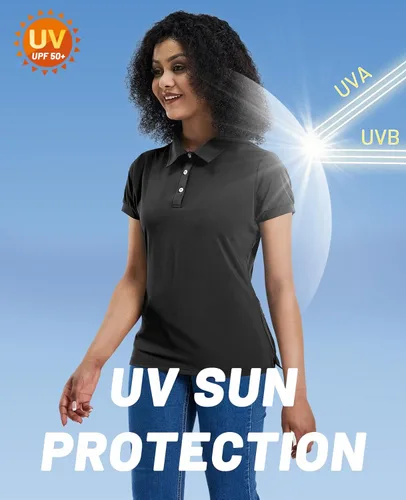 Vista 2 de MIER Women's Golf Polo Shirts Short Sleeve Dry Fit Athletic Shirts, Moisture Wicking