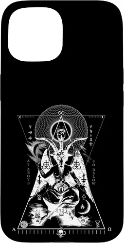 Vista 6 de iPhone 16 BAPHOMET - Como arriba y abajo - Funda de geometría sagrada oculta