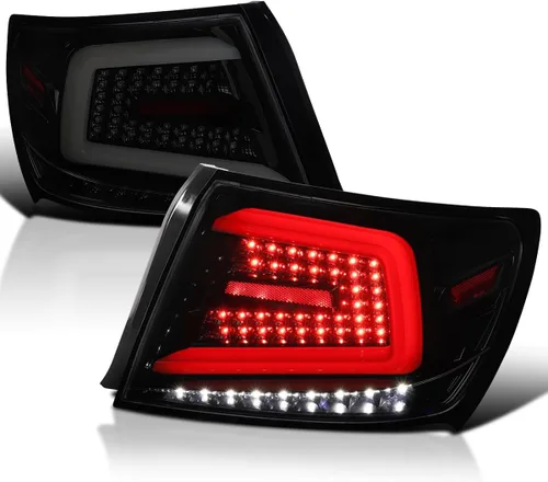 Vista 12 de SPEC-D TUNING Luces traseras secuenciales negras con barra LED blanca compatibles con Subaru Impreza/Impreza WRX 2008-2011, conjunto de par