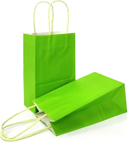 Vista 26 de AZOWA Bolsas de regalo de color azul claro, mini bolsas de papel kraft con asas para recuerdos de fiesta (4 x 2.4 x 6 pulgadas, azul, 12 unidades)
