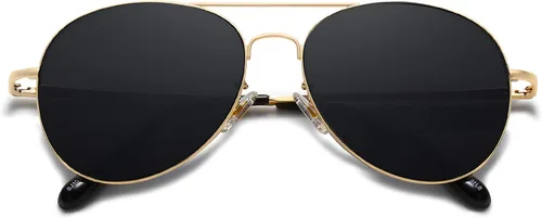 Vista 10 de SOJOS Gafas de sol clásicas de aviador para mujeres y hombres, marco de metal, bisagras de resorte SJ1030 Azul