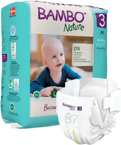 Vista 2 de Bambo Nature Premium Eco - Pañales para hombre, tamaño 3 (9-18 libras/8.8 lbs), 1000019253, 1