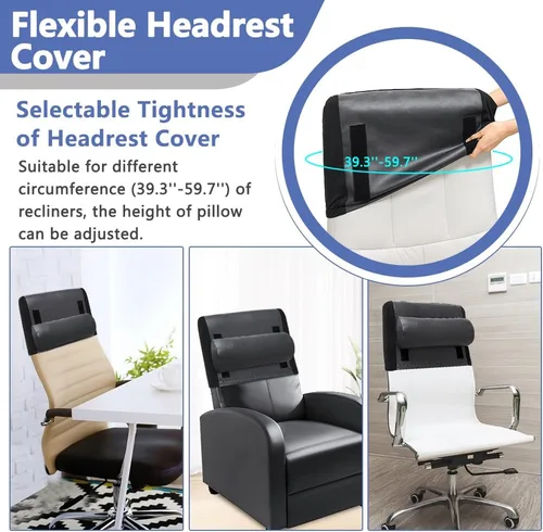 Vista 2 de Zelen Almohada reclinable para la cabeza, sofá, almohada de cuero para silla reclinable, cojín de apoyo para el cuello, almohada para silla