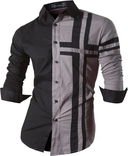 Vista 50 de jeansian - Camisas de manga larga de ajuste entallado para hombre (8397), con botones, informales y de vestir.