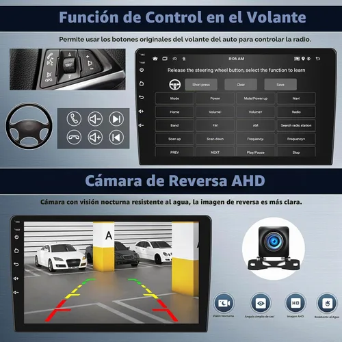 Vista 7 de SIXTOP Radio estéreo de coche Android 2G+64G para Hyundai Sonata 2009 2010 (A/C) inalámbrico CarPlay Android Auto, pantalla táctil HD de 9 pulgadas