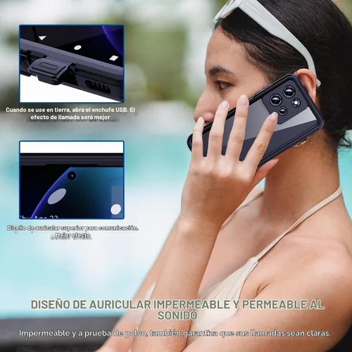 Vista 7 de Funda para Motorola Moto G 5G 2025 con protector de pantalla integrado, resistente a prueba de agua, de cuerpo completo, a prueba de polvo, a prueba