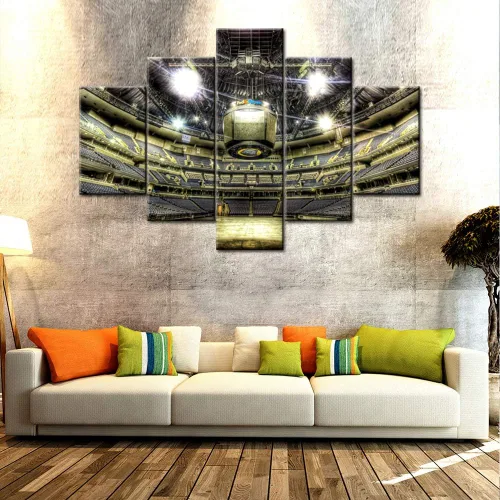 Vista 42 de Decoración de sala deportiva Memphis Grizzlies Imágenes para sala de estar, el foro FedEx en Memphis, pinturas de Tennessee, 5 piezas, lienzo, arte