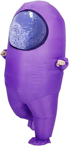 Vista 5 de Among Us - Disfraz inflable y divertido para adultos, traje espacial para Halloween, disfraz de astronauta para adultos fanáticos del videojuego