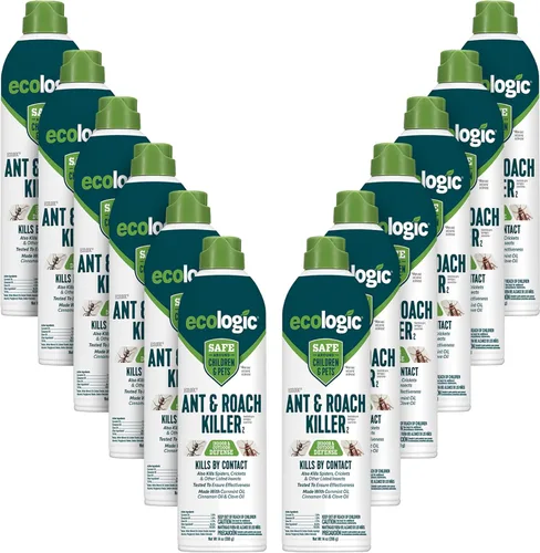 Vista 9 de Ecologic Ant & Roach Killer, 14 onzas, fórmula en aerosol hecha con aceite de albahaca, canela y clavo mata hormigas, cucarachas, grillos y arañas