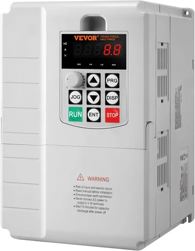 Vista 12 de VEVOR VFD 3HP, 2.2KW, 10A, Entrada 1 Fase 220V-240V a Salida 3 Fases 220V-240V Unidad de Frecuencia Variable, VFD 0-400Hz para Control de Velocidad