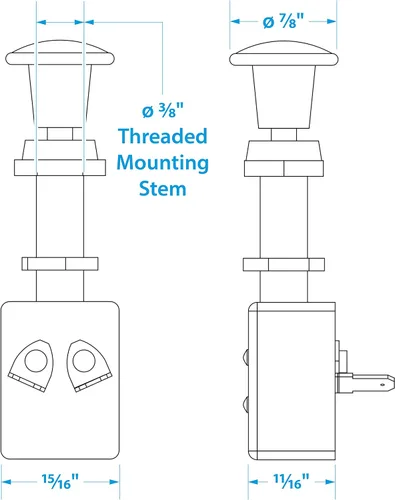 Vista 8 de Seachoice Interruptor Push-Pull de 2 posiciones, apagado/encendido