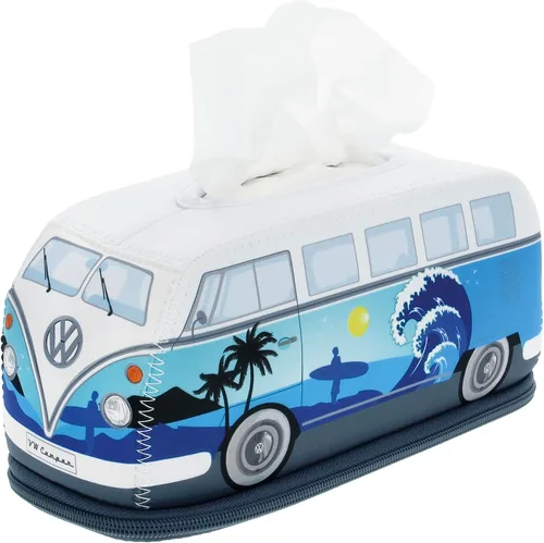 Vista 6 de BRISA VW Collection Volkswagen - Dispensador de neopreno para pañuelos de papel, pañuelos cosméticos o servilletas en diseño de autocaravana T1