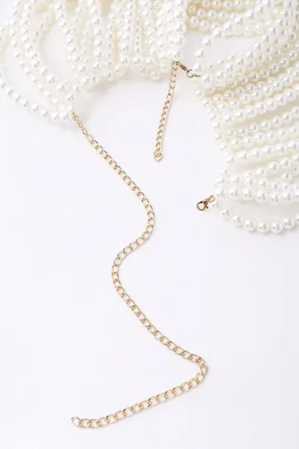 Vista 7 de BABEYOND Cadena de cuerpo de perlas para mujer, collar de moda, chal, joyería hecha a mano para mujer