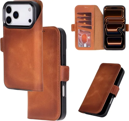 Vista 17 de Bayelon Cartera de cuero Cas para iPhone 15 Pro - Funda con tapa abatible, funda tipo cartera para iPhone 15 Pro, funda tipo cartera, función atril