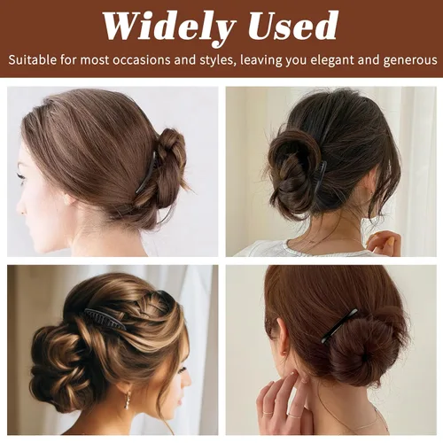 Vista 5 de Peines laterales TaShow para mujeres con cabello fino y delgado, peines decorativos de 14 dientes para mujeres, niñas, velo nupcial (negro)