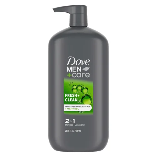 Vista 13 de DOVE MEN + CARE Champú y acondicionador fortificante 2 en 1 fresco y limpio con cafeína para cabello normal a graso ayuda a fortalecer