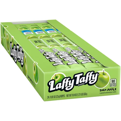 Vista 10 de Laffy Taffy Rope Candy, sabor a plátano, cuerdas de 0.81 onzas (paquete de 24) Cuerda elástica masticable, sabor plátano, envuelta
