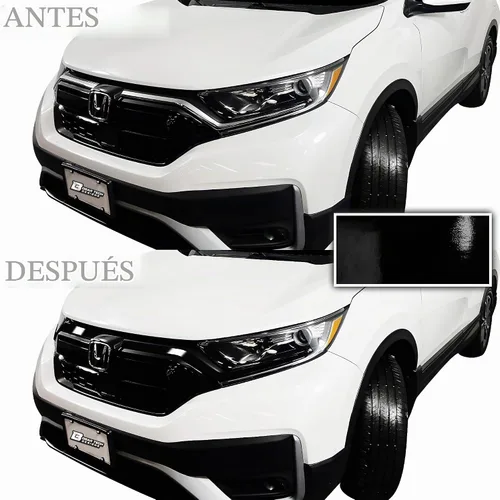 Vista 3 de BOGAR TECH DESIGNS Adhesivo de vinilo para parrilla frontal con eliminación de cromo para parachoques compatible con Honda CR-V 2020-2022, negro