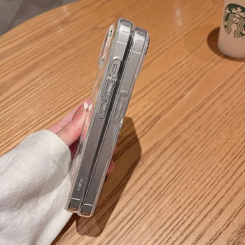Vista 3 de Funda magnética transparente para iPhone 13 [compatible con cargador MagSafe] Gardenia patrón de estampado floral delgado antiarañazos para mujeres