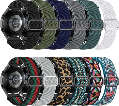 Vista 10 de Easuny Pack de 12 bandas elásticas compatibles con Samsung Galaxy Watch 7 6 5 4 FE de 40 mm, 44 mm, Galaxy 5 Pro de 45 mm, 6 Classic de 47 mm, 43 A