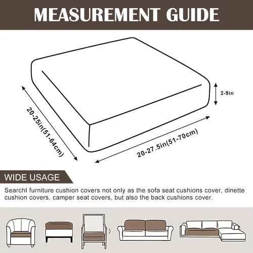 Vista 4 de SearchI Fundas de cojín elásticas impresas para sofá, fundas de cojín de repuesto para sofá, protector de muebles suave con parte inferior elástica