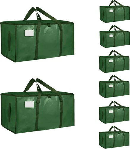 Vista 35 de Paquete de 4 bolsas de mudanza extra grandes y resistentes, bolsas de almacenamiento impermeables con asas y cremalleras, plegables para dormitorio