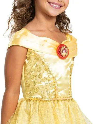 Vista 2 de Disney Princess Belle - Disfraz clásico de Halloween para niñas, disfraz de bestia de belleza