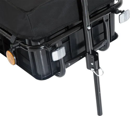 Vista 8 de Aosom Remolque de carga para bicicleta con caja extraíble y cubierta impermeable, remolque de carro de bicicleta con dos ruedas de 16 pulgadas